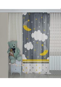 Resim Bulutlu Bip187 Çift Kanat Çocuk Odası Fon Perde 