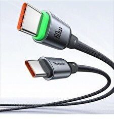 Resim Mcdodo CA-6871 Type-C Type-C 60W PD Hızlı Şarj E-Marker Çipli Easy Serisi Örgü Kablo Siyah 2M 