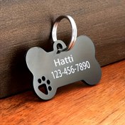 Resim Kişiselleştirilmiş Kazınmış Köpek Etiketi, Paslanmaz Çelik Evcil Hayvan İsmi ve Telefon Numarası Anahtarlık, Minimalist Tarz Altın Renkli Anahtar Halkası, Kaplamasız Anahtar Kolyesi, Köpek Severler İçin İdeal Babalar Günü Hediyesi 