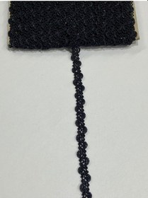 Resim Dekoratif Sutaşı Şerit / Seccade Bohça Harcı /20 Metre Siyah 