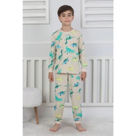 Resim Stegosaurus Desenli Erkek Çocuk Pijama Takımı 