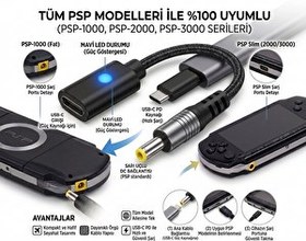 Resim Konsolplus PSP 1000 2000 3000 Serisi Uyumlu Type-C Adaptör Çevirici 