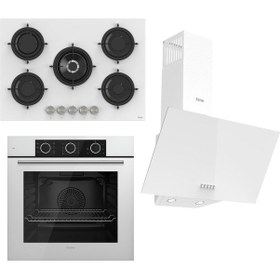 Resim Ferre Flowart Basıc Serisi XE62CB - RS036 - D087 Beyaz Ankastre Set 