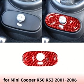 Resim Hightower Mini Cooper R50 R53 2002-2004 Karbon Fiber Konsol Sticker - Kırmızı, Kaliteli Yapışkanlı İç Mekan Yenileme 
