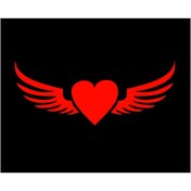 Resim SEÇ Kanatlı Kalp Sticker Çok Amaçlı Sticker 