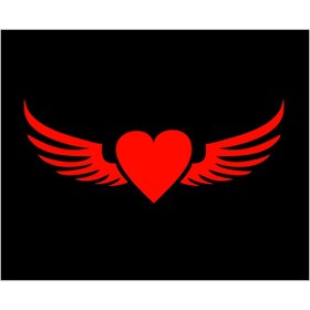 Resim SEÇ Kanatlı Kalp Sticker Çok Amaçlı Sticker 