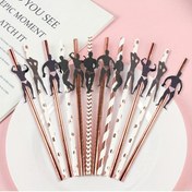 Resim 12 Adet Gül Altın Tek Kullanımlık Kağıt Pipet - Bekarlığa Veda, Fitness & Kas Temalı Partiler, Düğünler, Ev Açılışları & Gelin Duşları İçin Mükemmel, Noel İçin En İyisi, Şükran Günü İçin Mükemmel 