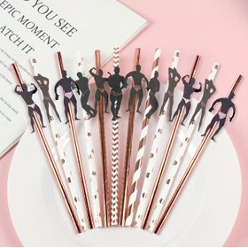 Resim 12 Adet Gül Altın Tek Kullanımlık Kağıt Pipet - Bekarlığa Veda, Fitness & Kas Temalı Partiler, Düğünler, Ev Açılışları & Gelin Duşları İçin Mükemmel, Noel İçin En İyisi, Şükran Günü İçin Mükemmel 