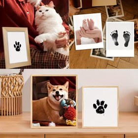 Resim 4 Adet Evcil Hayvan Pati Baskı Seti, Köpek ve Kedi Pati İzleri, Temassız Evcil Hayvan Pati Baskıları, Her Biri 2 Yapraklı 2 Kutu, Plastik, Evcil Hayvan Sahipleri İçin Kişiselleştirilmiş Hediyelik Eşya 