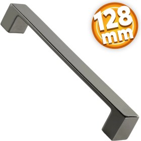 Resim Badem10 Bihter Düz Mobilya Mutfak Dolabı Çekmece Dolap Kapak Kulpu Kulbu Füme 128 mm Metal Kulp 