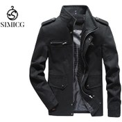 Resim Sımıcg Erkek Pamuklu Günlük Kaban Trençkot - Siyah 