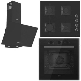 Resim Ferre QBL62CS + SS205 + D086 Siyah Ankastre Set 