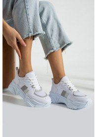 Resim Devida Brice Serisi 5 Cm Yüksek Taban Kadın Spor Ayakkabı Beyaz-gri Çok Renkli 