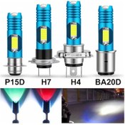 Resim Rgb H4 H7 Led P15d H6 Ba20d Led Motosiklet Far Ampul 12 V Moto Işık Hs1 Moped Scooter Motosiklet Atv Lamba Hi Lo Işın Ba20d H6 
