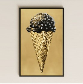 Resim Altın Dondurma Tasarımlı Lüks Şeffaf Pleksi Tablo 