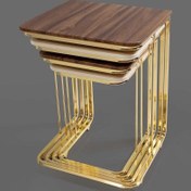 Resim Veys Sehpa Tekerlekli Gold 4 Lü Zigon Sehpa - - Yan Sehpa 