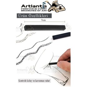Resim Sıkıştırılmış Kömür Füzen Seti 1 Paket Kohinoor Yumuşak Orta Sert Siyah Kare Press Kömür Füzen Yassı Çizim Gölgelendirme 