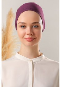 Resim Melodi Scarf Dikişsiz Penye Bone Mor Mor 