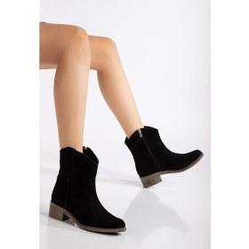 Resim Analin Shoes Kadın Kovboy Bot - Siyah Süet 