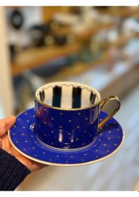 Resim 6 Renk Puantiyeli 6 Kişilik Çay Fincanı Çok Renkli 