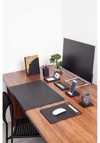 Resim Turgut Office Paris Deri Sümen Takımı Siyah 8 Parça 