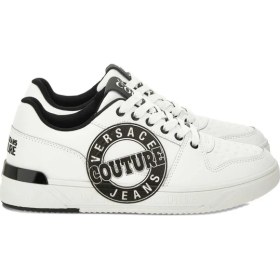 Resim Versace Erkek Logo Desenli Düşük Bilekli Deri Beyaz Sneaker 79YA3SJ1ZPB40-003 
