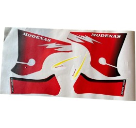 Resim Modenas Kriss 2 Dizlik Sticker Seti Kırmızı 006 