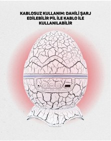 Resim Dinozor Yumurtası Tasarımlı Gece Lambası Müzik Ve Işık Senkroni Renkli 