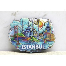 Resim Just Cheap Store Ahşap İstanbul Temalı Magnet Alk4361 