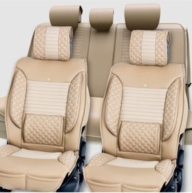 Resim Renault Megane 2 Hb Lüks Deri Oto Koltuk Kılıfı Ön/arka Set Bej 