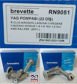 Resim Brevette Yağ Pompası Rn9051 Clıo Kangoo Laguna-ıı Megane-ıı Scenıc Modus 1.4 1.6 16v 1.5 Dcı K4m K4 KNO-BREVETTE-RN9051 