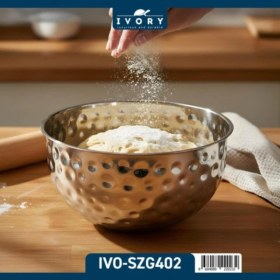Resim Ivory Silver Paslanmaz Çelik Mikser Kabı 28 cm - Profesyonel Karıştırma Kabı 