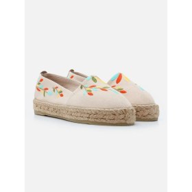 Resim Su Espadril Nataly Ekru-Multi Kadın Düz Espadril 