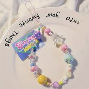 Resim 1 adet Dopamin Kız Çekiciliği Telefon Kordonu, Renkli Boncuklu Bileklik Askısı, Kayıp Önleyici Kamera Kolye, Şenlikli Noel ve Yeni Yıl Hediye Aksesuarı 