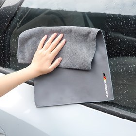 Resim Ultra Emici Mikrofiber Araba Temizleme Havlusu - Boya, Cam ve Aynalar için Yeniden Kullanılabilir & Yıkanabilir, 58.42x27.94 cm, Gri Beyaz Kenarlı, Otomatik Detaylandırma Temel 