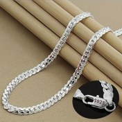 Resim Yeni DIY Takı Zinciri 925 Saf Gümüş 2 Adet Tam Yan Zincir Kolye Bileklik Erkekler ve Kadınlar Moda Takı Seti Düğün Hediyesi 