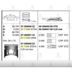 Resim Esse Otomotiv L-300 98-> 0.50 Piston Segmanlı - GOE-87-71590-050A - 87-71590-050A 