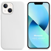 Resim Apple Iphone 13 Kılıf Liquid Lansman Silikon Beyaz Microsonic