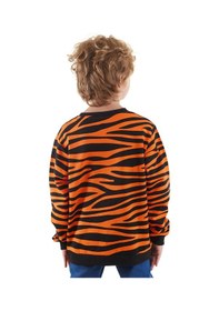 Resim Denokids Kaplan Aplikeli Erkek Çocuk Sweatshirt Turuncu 