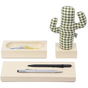 Resim Kayigo Woody Krem Üçlü Ofis Seti - Pötikareli Cactus 