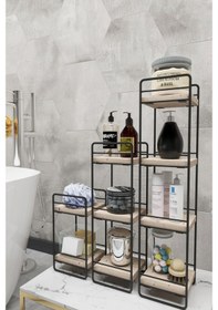 Resim Bino Bino Duvar Rafı 3 Lü Mini Set Doğal Ahşap Yatak Odası Dekoratif S 