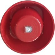 Resim Mavili ML-2430 Flaşörlü Elektronik Siren Kırmızı 24v Dc 