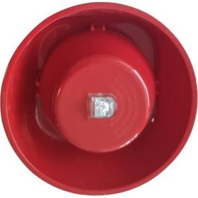 Resim Mavili ML-2430 Flaşörlü Elektronik Siren Kırmızı 24v Dc 