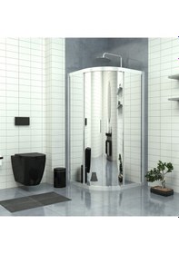 Resim Tekno Duş Silver Orion 6mm Reflekte Cam Oval Duşakabin Şeffaf 