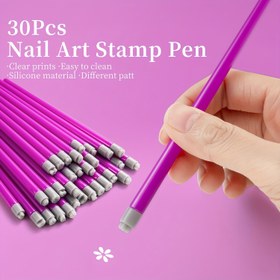 Resim DIY Tırnak Sanatı Damga Kalemi, Manikür Salonu için Çiçek Desen Transfer Aracı 
