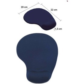 Resim Sonictouch Bilek Destekli Lacivert Damla Tipi Pürüzsüz Yüzey Dikişsiz Gamer Oyuncu Mouse Pad 20x22cm Mousepad 