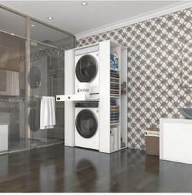 Resim Kenzlife Çamaşır-Kurutma Makinesi Dolabı Umare Byz 187 110 60 Çekmeceli Raflı % 100 Full Mdf Çok Renkli 