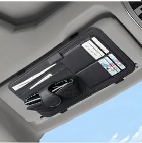 Resim Chuangyinshop Sunum Deri Araç Organizerı Saklama Kutusu Kart Yuvası Kalemlik Evrensel Siyah 