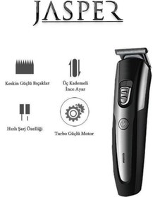 Resim JASPER JPR-1019 T-Blade Profesyonel Şarjlı Saç Sakal Lazer Epilasyon Öncesi Tıraş Makines 