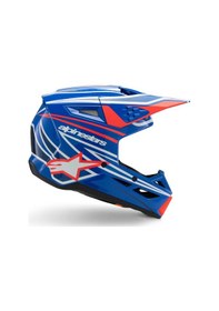 Resim Alpinestars Sm3 Youth Wurx Off-road Çocuk Genç Motosiklet Kaskı Mavi Beyaz Kırmızı 